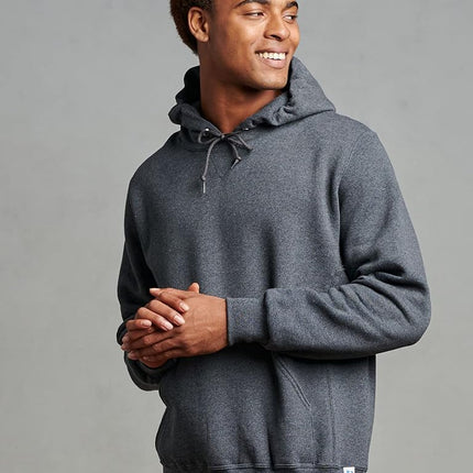 Russell Athletic Men's Dri-Power Fleece Hoodies, Moisture Wicking, Cotton Blend, Relaxed Fit, Sizes S-4x, Black Heather Pullover, L