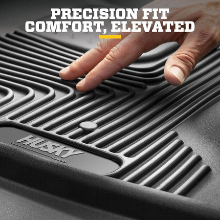 Husky Liners X-act Contour Floor Mats | Fits 2014-2018 Chevrolet Silverado & GMC Sierra 1500; 2015-2019 Silverado/Sierra 2500/3500 Crew Cab (Full Coverage) | 2nd Row, 1-pc Black - 53901