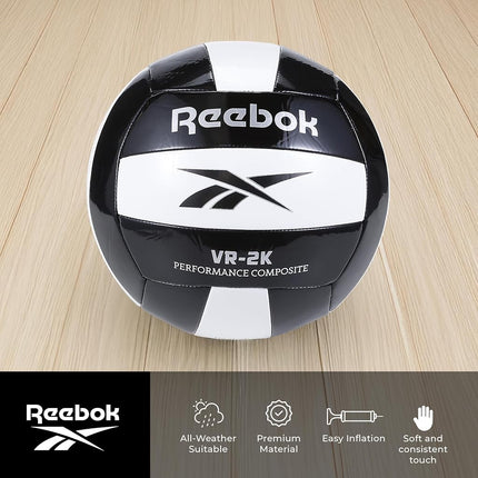 Reebok VR-2K composite volleyball, strong and high performance, (black, size 5)