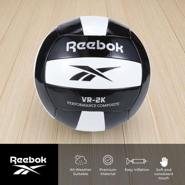Reebok VR-2K composite volleyball, strong and high performance, (black, size 5)