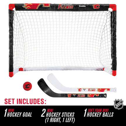 Franklin Sports Calgary Flames Mini Hockey Goal, Ball & 2 Mini Sticks - Ages 3+
