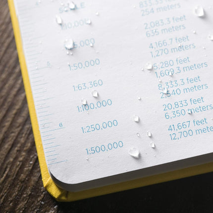 Rite in the Rain Weatherproof Hard Cover Notebook, 4.75" x 7.5", Yellow Cover, Level Pattern (No. 310F)