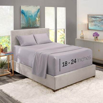 Nestl Twin XL Bed Sheet Set - Grey Lavender - 3-Pi