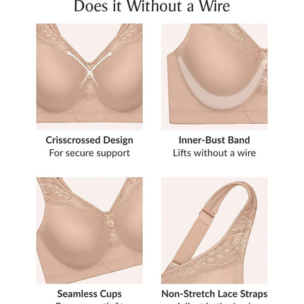 Glamorise MagicLift Seamless Firm Support Wirefree Bra 1007 (Women's & Women's Plus) White