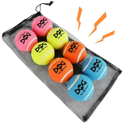 INSUM Large Tennis Balls for Dogs, 8 Pack 3.0'' La