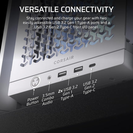 CORSAIR FRAME 4000D RS ARGB Modular Mid-Tower ATX PC Case – High Airflow, 3x Pre-Installed RS ARGB Fans, InfiniRail™ Fan Mounting System, ASUS BTF, MSI Project Zero, Gigabyte Project Stealth – White