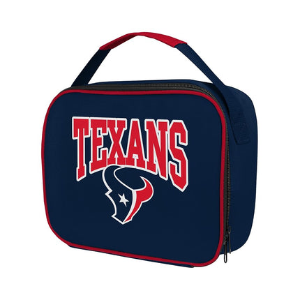 FOCO NFL Unisex-Adult Officially Licensed Wordmark Team Color Big Logo Football Zip Closure 7L Lunch Bag - Houston Texans