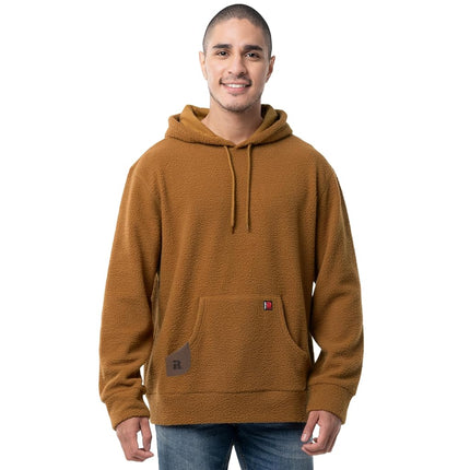 Wrangler mens Sherpa Pullover Hoodie, Duck Brown, 3XL