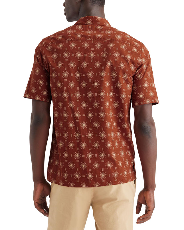 Dockers Men's Short Sleeve Camp Collar Shirt (Regular and Big & Tall), Orange - Mirage Picante (Slub), XXL
