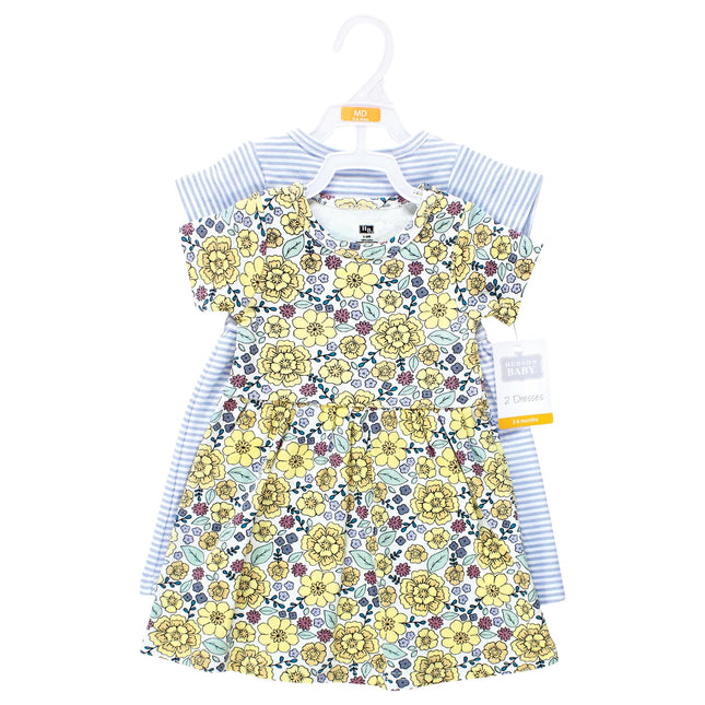 Vestidos de algodón Hudson Baby para bebé niña, estampado floral amarillo, 0-3 meses