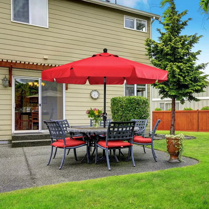ABCCANOPY 10FT Patio Umbrella Outdoor 8 Ribs Table Umbrella(Red)