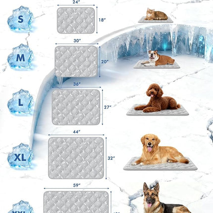 【Upgraded】 Rywell Dog Cooling Mat 50x75cm, Arc-Chill 3.0 Cooling Mat(Gray)