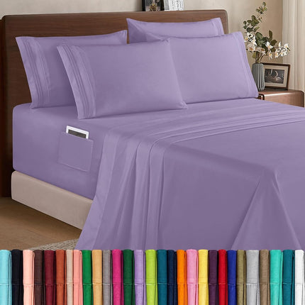 Elegant Comfort 6 Piece Bed Sheets Set Ultra Soft 