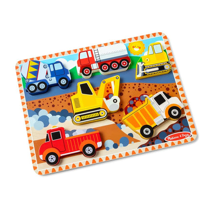 Sablon Melissa & Doug Construction Vehicles Peg Puzzle 3D 3726 (6 Pieces) � 6 Pcs