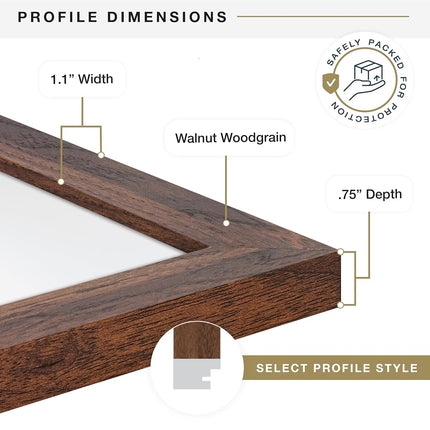 MCS Studio Gallery Frame, Walnut Woodgrain, 18 x 24 in, Single