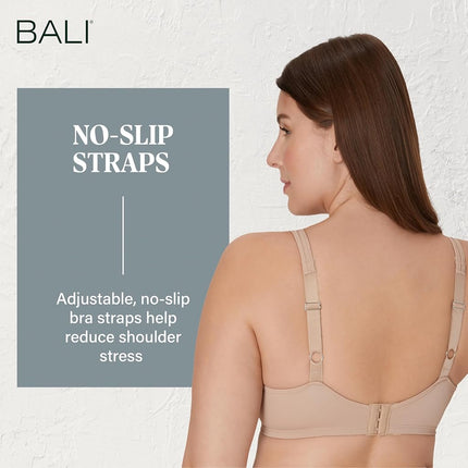 Bali Passion for Comfort Minimizer Bra, Full-Coverage Underwire Bra with Seamless Cups, Everyday Bra, No-Bulge Smoothing, Toffee, 42C