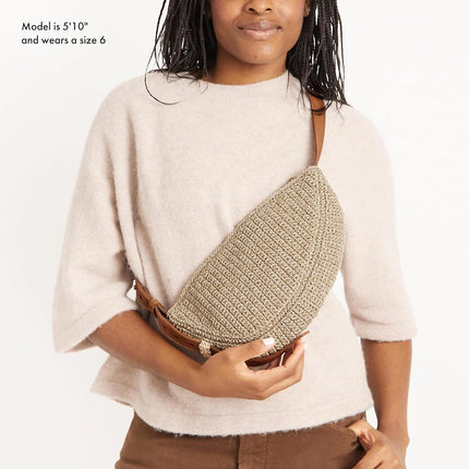 The Sak Tess Sling Purse - Small Woman's Crossbody Bag For Everyday & Travel - Handbag With Zipper Closure & Adjustable Strap, Bamboo Crochet, Medium