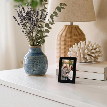 Americanflat 2x3 Picture Frame with Polished Crystal-Clear Glass - Streamline Collection - Thin Border Photo Frame for Tabletop Display - Easel Stand Included - Black