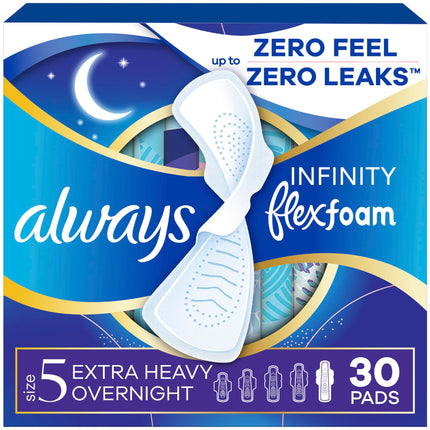 Always Infinity Feminine Pads for Women, Flexfoam 