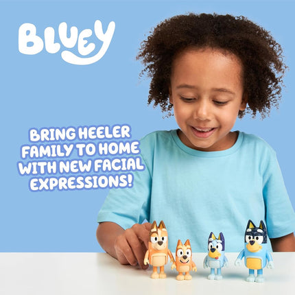 Bluey Bluey & Family Figure 4-Pack, Bingo, Bandit & Chilli - New Expressions