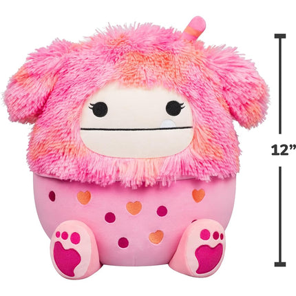 Squishmallows Original 12" Caparinne The Pink Bigfoot Boba Drink - Official Jazwares Valentine's Day Plush (Medium)