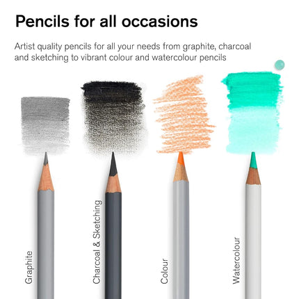 Winsor & Newton 490008 Studio Collection Graphite Pencils, Set of 12, Professional Quality for Artists, for Sketching, Writing and Drawing