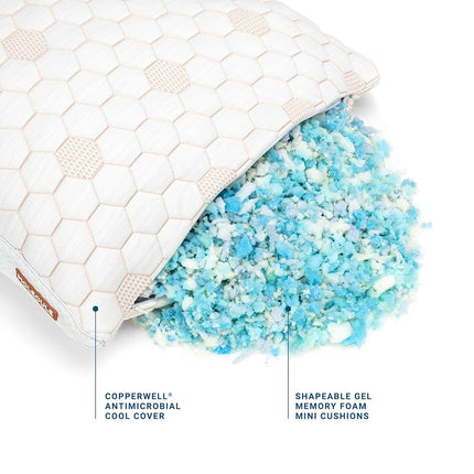 Molecule CopperWELL Cooling Gel Memory Foam Adjustable Pillow, Standard