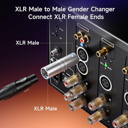 Cable Matters 2-Pack XLR to XLR Gender Changer Adapter, Male to Male