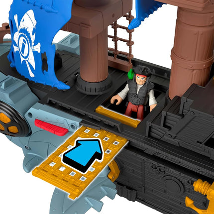 Imaginext Shark Bite Pirate Ship Playset, 2 Action Figures & Toy Boat