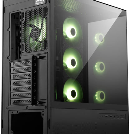 MSI MAG PANO 110R PZ - Caja de PC Gaming Mid-Tower - Panel Lateral de Cristal Templado - 3 Ventiladores ARGB de 120mm - Soporte para Refrigeración Líquida con Radiador de hasta 360mm - Panel de Malla para Flujo de Aire Optimizado