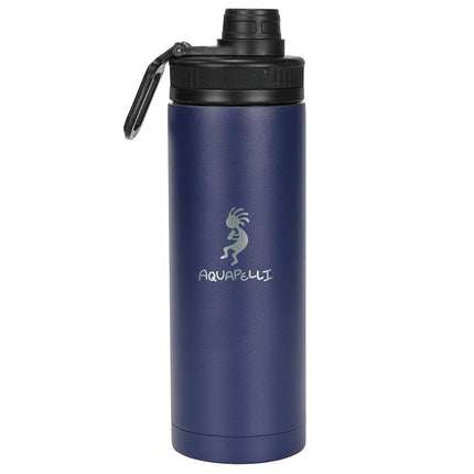 Aquapelli Vacuum Insulated Water Bottle, 18 Ounces, Blueprint Blue