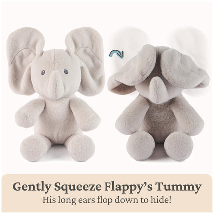 GUND Baby Peek-a-Boo Flappy 7-Inch Elephant Squeeze-Activated Plush Toy