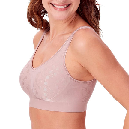 Bali Women's Comfort Revolution Wireless, ComfortFlex Fit Full-Coverage Wirefree Bra, Opaque, Evening Blush Dot, S
