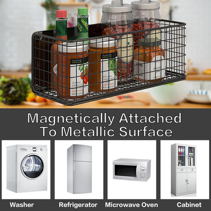 Magnetic Shelf Fridge Basket Bin for Washer Dryer Locker Whiteboard Cabinet