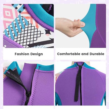 Gogokids Wetsuit Kids, 2.5mm Neoprene Thermal Swimsuit with UV Protection & Back Zipper, Full Wet Suits for Girls Boys Swimming in Cold Water, Surfing, Snorkeling