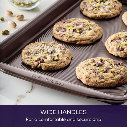Circulon Nonstick Bakeware Set with Nonstick Cookie Sheets/Baking Sheets - 2 Piece, Chocolate Brown, Set (9" x 13" & 10" x 15")