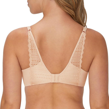 Soutien-gorge en dentelle Comfort Devotion de Maidenform, soutien-gorge T-shirt couvrant et lissant pour un confort au quotidien, soutien-gorge confortable en dentelle, couleur sable, 40C