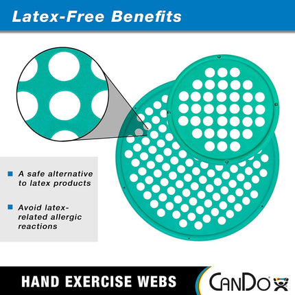Fabrication Enterprises Cando Extension/Flexion Web, Small, Green, Latex-Free, 7" 1 Count