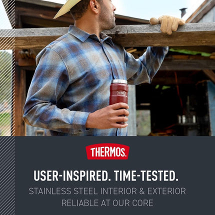 Thermos Stainless King 16 Ounce Travel Tumbler, Matte Red, 470ml
