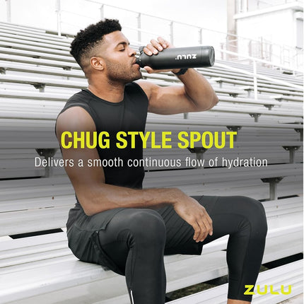 ZULU Ace Vacuum Insulated Stainless Steel Water Bottle with Leak-Proof Locking Lid and Removable Base, Yucca, 24oz