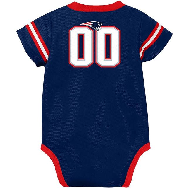 NFL New England Patriots Team Jersey Bodysuit, blue/red/white New England Patriots, 18 Months (138781160PTS18M-417)