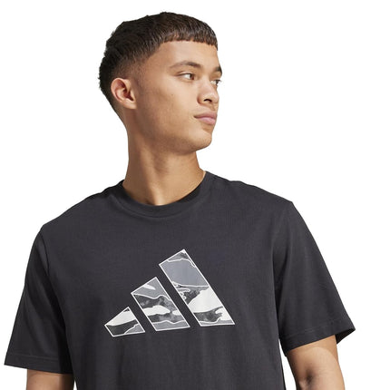 adidas Men's Camouflage Graphic T-Shirt, Black/Logo, M Tall