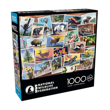 Buffalo Games - National Wildlife Foundation - Stamp Collage - 1000 Piece Jigsaw Puzzle for Adults Challenging Puzzle Perfect for Game Nights - Finished Puzzle Size is 26.75 x 19.75