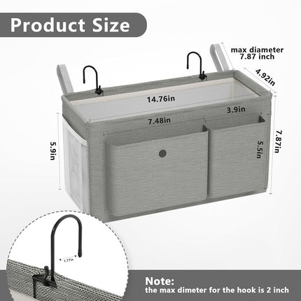 Bedside Caddy Bedside Storage Hanging Organizer for Bunk Dorm Bed Rail
