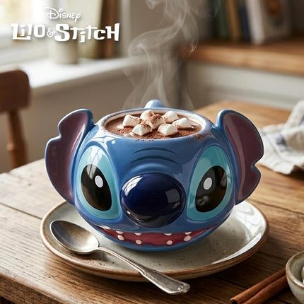 Silver Buffalo Disney Lilo and Stitch Ceramic 3D Sculpted Mug Featuring Stitch, 24 Ounces