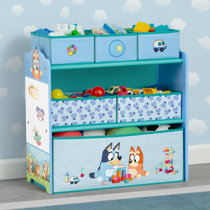 Delta Children - Organizador de juguetes de 6 cubos Bluey Design & Store - Certificación Greenguard Gold, azul