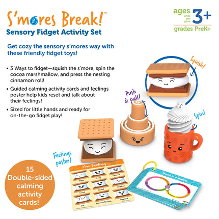 Learning Resources S'mores Break!TM Sensory Fidget Activity Set, Social Emotional Learning, Calming Toys, SEL Skills, Ages 3+,19 Pieces