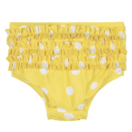 Gerber Girls' Baby Toddler Long Sleeved Rashguard Swim Bathing Suit Set, White Yellow Lemons, 5T