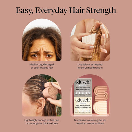 Kitsch Rice Water Solid Shampoo and Conditioner Set for Hair Growth – 2 pcs