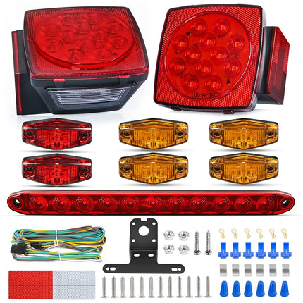Nilight LED Trailer Light Kit Square Stop Turn Tai